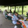 Club members having thier picnic at the shelter above the Ravenswood swimming pool.