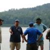 Pictured are the club members waiting and looking for President Roy Headley and Jay his nephew that had engine trouble that morning during the club picnic tournament to be trolling down the river to the Ravenswood ramp.