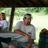 Pictured is club member Rick Ferrell discussing fishing I'm sure.