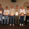 Big Bend Bassmasters Top Six for 2004 toruanmment trail. 
From left to right: Dave Corsaro, Ben Coleman, Chuck Vandyke, Bill Garrett, Roy Headley, and also Bob Snyder with his Big Bass plaque.